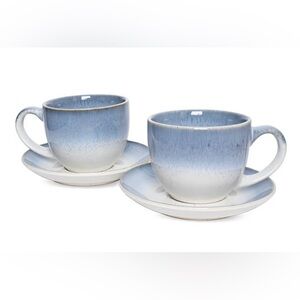 Bosmarlin Ceramic Cappuccino Cup And Saucer Set Of 2
